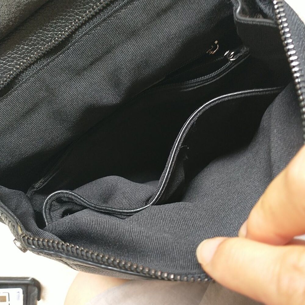 New Convertible Backpack Purse Bag Crossbody Zip Pebbled Black - Picture 10 of 10
